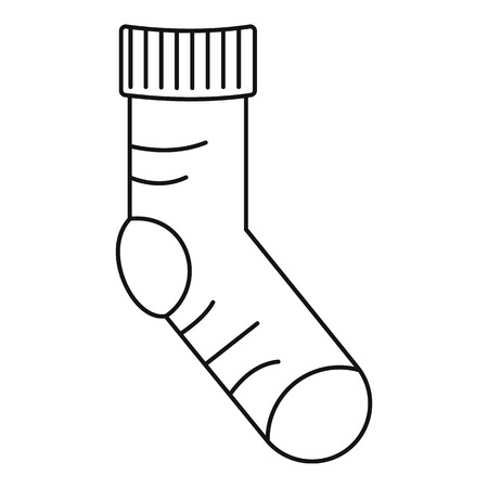 Clean sock icon. Outline illustration of clean sock icon for web design isolated on white backgroundの写真素材