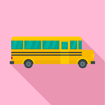 Side of school bus icon. Flat illustration of side of school bus vector icon for web designのイラスト素材