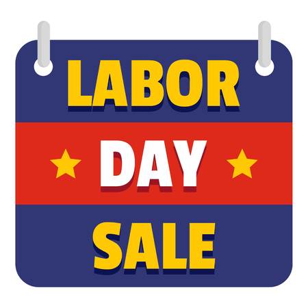 Banner labor day sale logo icon. Flat illustration of banner labor day sale vector logo icon for web design isolated on white backgroundのイラスト素材