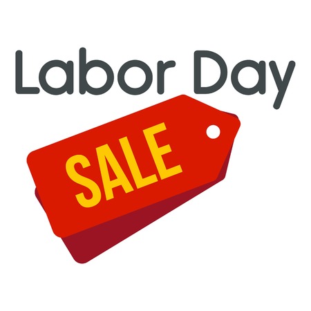 Labor day badge sale logo icon. Flat illustration of labor day badge sale vector logo icon for web design isolated on white backgroundのイラスト素材