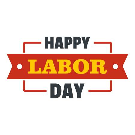 Labor day happy logo icon. Flat illustration of labor day happy vector logo icon for web design isolated on white backgroundのイラスト素材