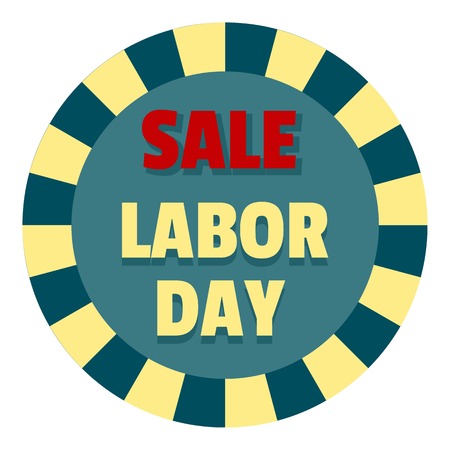 Labor day sale logo icon. Flat illustration of labor day sale vector logo icon for web design isolated on white backgroundのイラスト素材