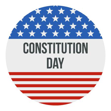 American flag constitution day logo icon. Flat illustration of american flag constitution day vector logo icon for web design isolated on white backgroundのイラスト素材