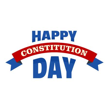 Happy constitution day logo icon. Flat illustration of happy constitution day vector logo icon for web design isolated on white backgroundのイラスト素材
