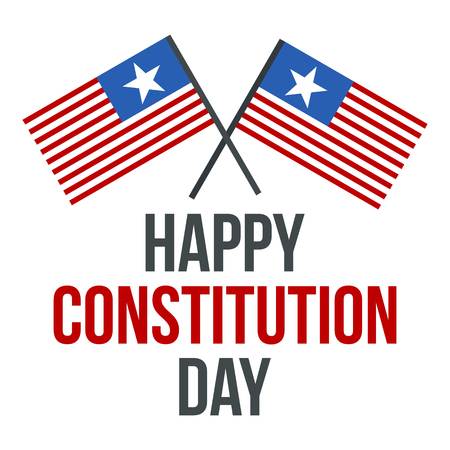 American flag constitution day logo icon. Flat illustration of american flag constitution day vector logo icon for web design isolated on white backgroundのイラスト素材