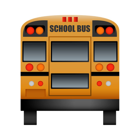 Back of school bus mockup. Realistic illustration of back of school bus vector mockup for web design...