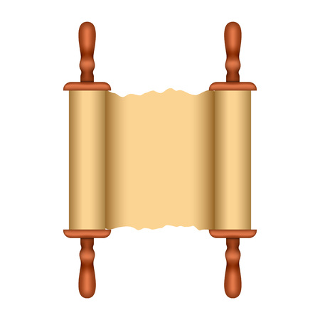 Old paper rolled papyrus mockup, realistic styleのイラスト素材