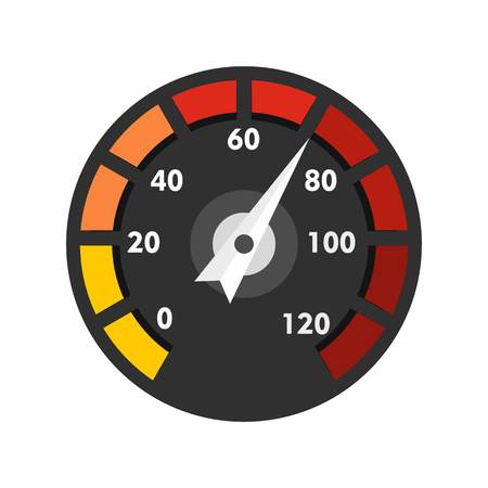 Car speedometer icon, flat styleの写真素材