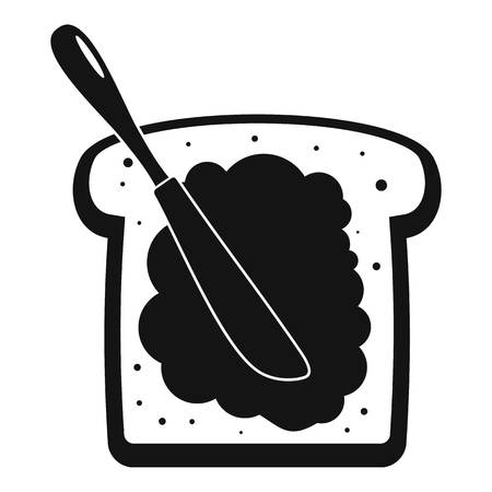 Butter on bread icon. Simple illustration of butter on bread icon for web design isolated on white backgroundの写真素材