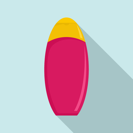 Pink cosmetic bottle icon. Flat illustration of pink cosmetic bottle icon for web designの写真素材