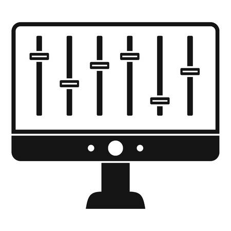 Equalizer monitor icon. Simple illustration of equalizer monitor icon for web design isolated on white backgroundの写真素材