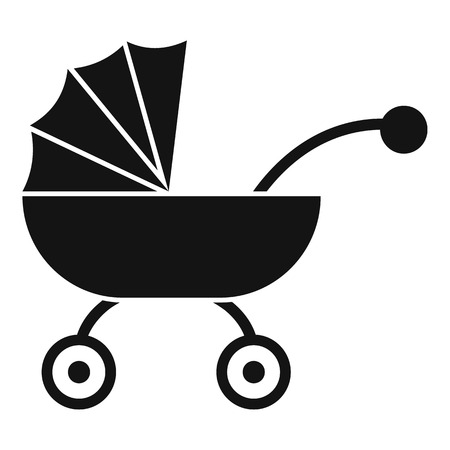 Baby carriage icon. Simple illustration of baby carriage icon for web design isolated on white backgroundの写真素材