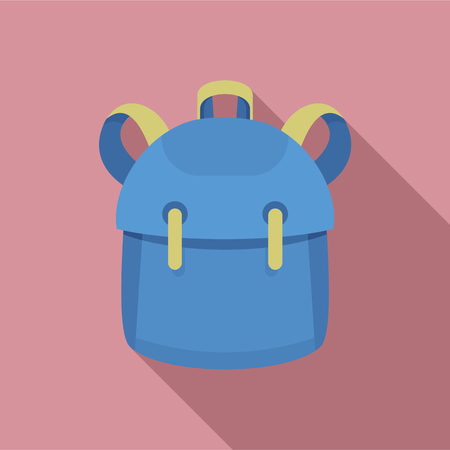 Kid backpack icon. Flat illustration of kid backpack icon for web designの写真素材