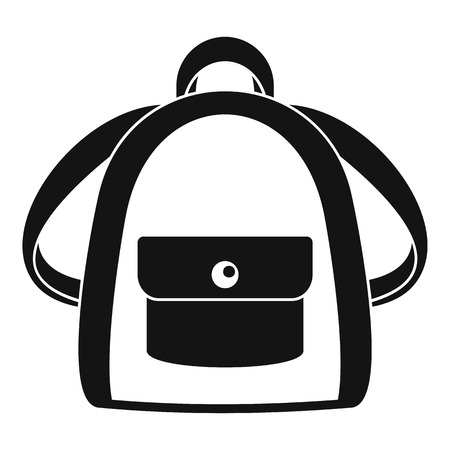 Girl backpack icon. Simple illustration of girl backpack icon for web design isolated on white backgroundの写真素材