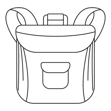 Small backpack icon. Outline small backpack icon for web design isolated on white backgroundの写真素材