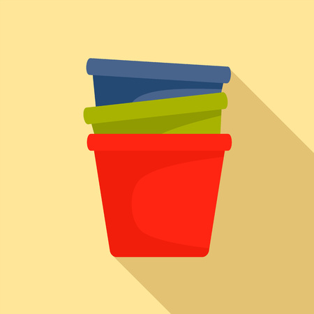 Flowerpots icon, flat styleの写真素材