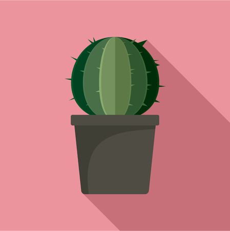 Sphera cactus pot icon, flat styleの写真素材