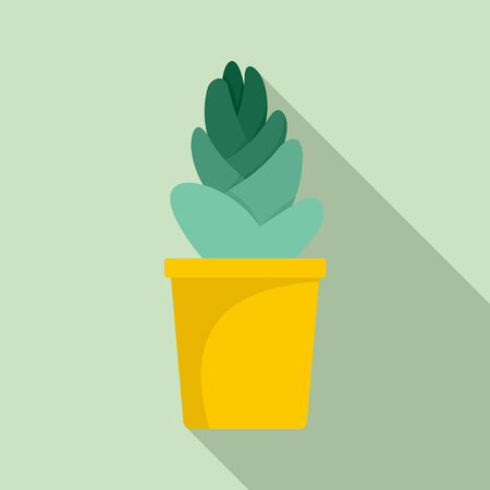 Sand cactus pot icon, flat styleの写真素材