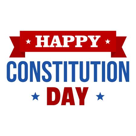 Constitution day badge icon. Flat illustration of constitution day badge icon for web design isolated on white backgroundの写真素材