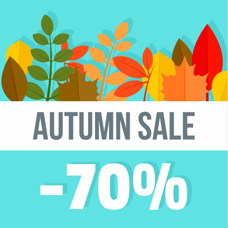 Big autumn final sale background. Flat illustration of big autumn final sale background for web designの写真素材