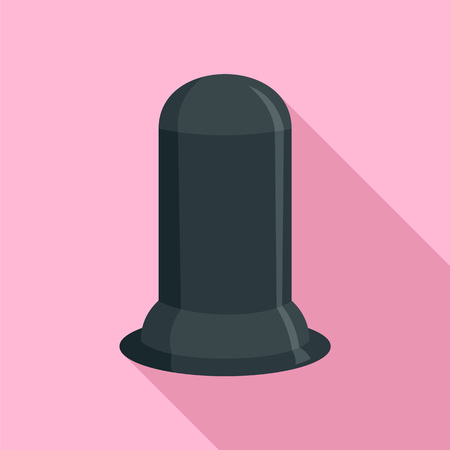 Black condom icon. Flat illustration of black condom vector icon for web designのイラスト素材