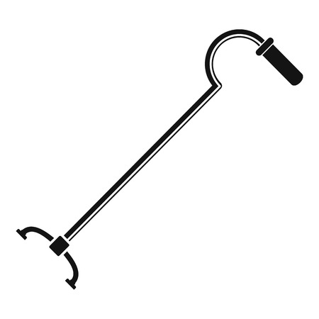Walking cane icon. Simple illustration of walking cane vector icon for web design isolated on white backgroundのイラスト素材