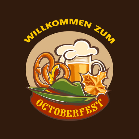 Octoberfest concept background. Cartoon illustration of octoberfest vector concept background for web designのイラスト素材