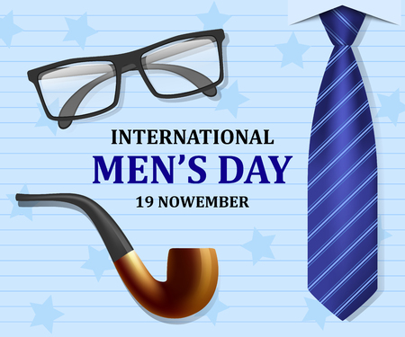 Mens day concept background, realistic styleのイラスト素材