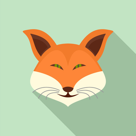 Cute fox icon. Flat illustration of cute fox vector icon for web designのイラスト素材