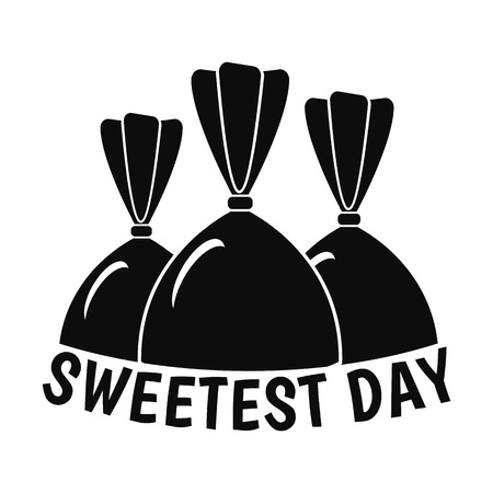 Bonbon sweet day logo. Simple illustration of bonbon sweet day vector logo for web design isolated on white backgroundのイラスト素材