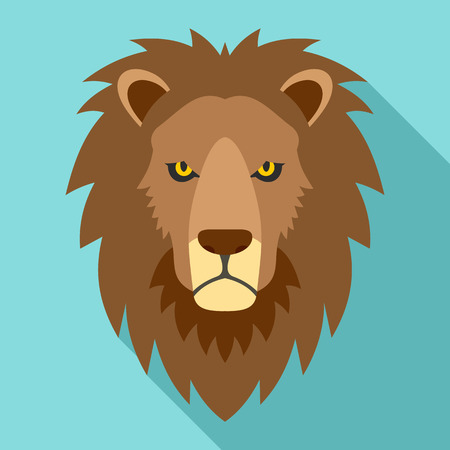 Lion head icon. Flat illustration of lion head vector icon for web designのイラスト素材