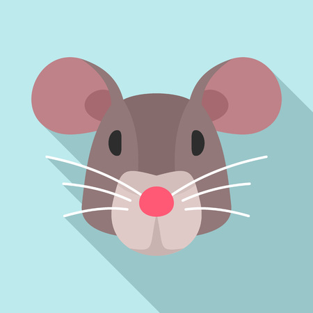 Mouse head icon. Flat illustration of mouse head vector icon for web designのイラスト素材