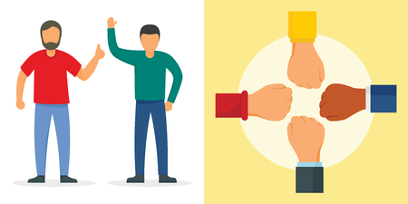 Cohesion banner set. Flat illustration of cohesion vector banner set for web designのイラスト素材