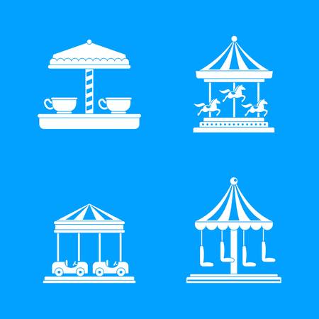 Carousel carnival horse icons set. Simple illustration of 4 carousel carnival horse vector icons for webのイラスト素材