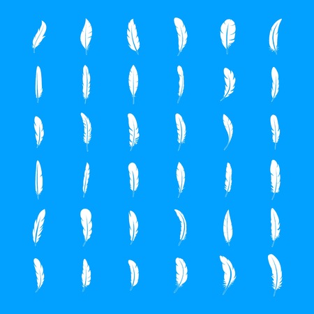 Ink feather icon set, simple styleのイラスト素材
