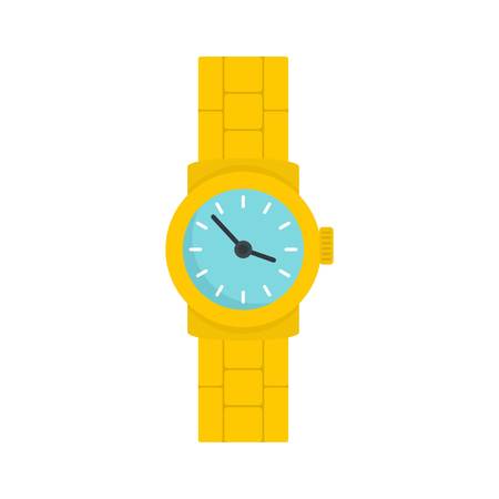 Gold watch icon. Flat illustration of gold watch vector icon for web designのイラスト素材