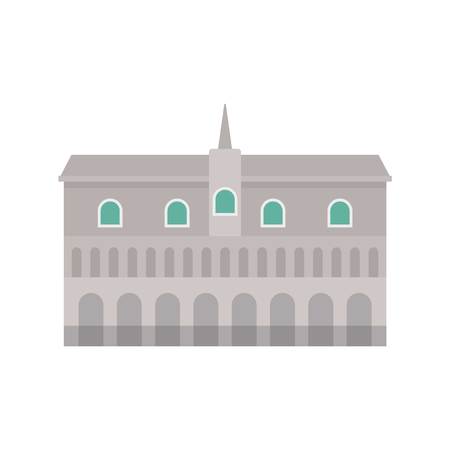 Historical building in city icon. Flat illustration of historical building in city vector icon for web designのイラスト素材