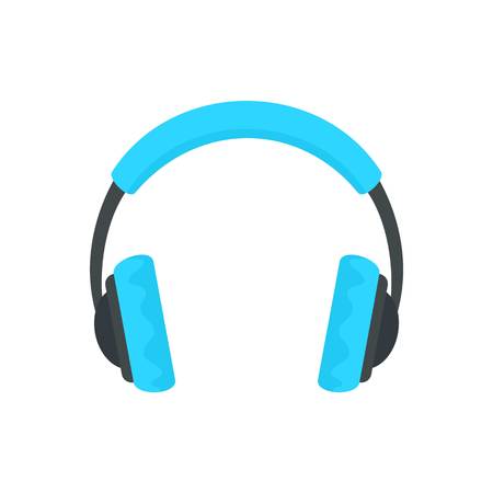 Headphones icon, flat styleのイラスト素材