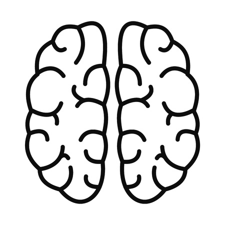 Mind brain icon. Outline mind brain vector icon for web design isolated on white backgroundのイラスト素材