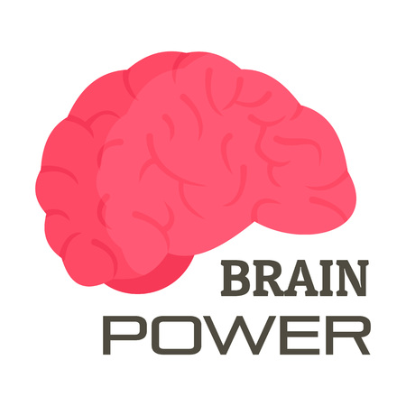 Brain power logo, flat styleのイラスト素材