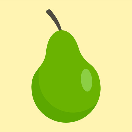 Green pear icon, flat styleのイラスト素材