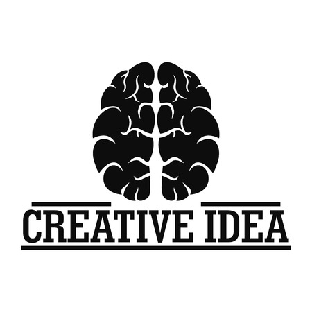 Creative idea brain logo, simple styleのイラスト素材