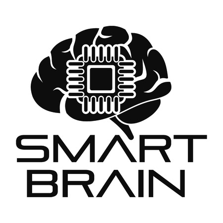 Smart brain logo, simple styleのイラスト素材
