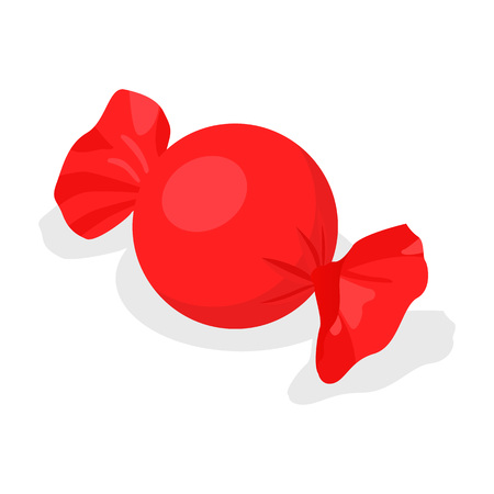 Red bonbon icon, isometric styleの写真素材