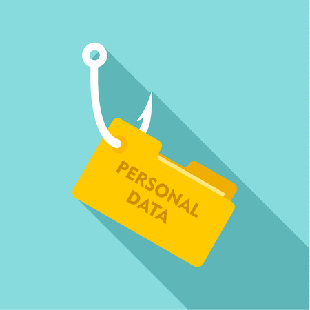 Phishing personal data icon, flat styleのイラスト素材