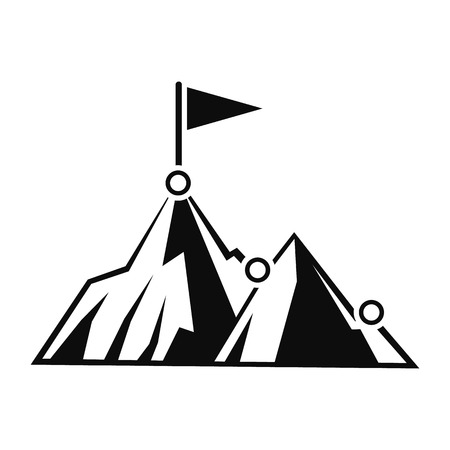 Business mountain target icon, simple styleのイラスト素材