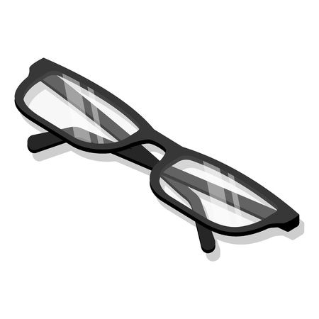 Glasses icon set. Isometric set of glasses vector icons for web design isolated on white backgroundのイラスト素材