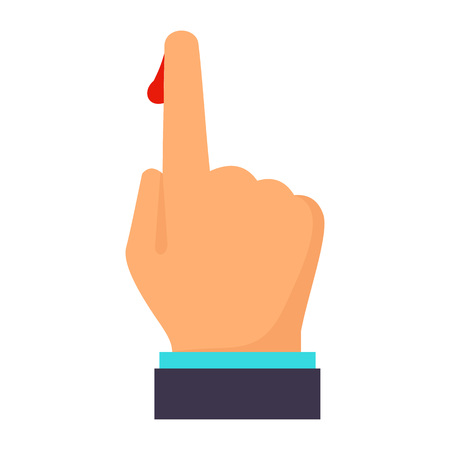 Finger blood icon, flat styleのイラスト素材