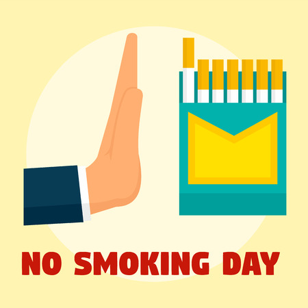 No smoking cigarette day concept background, flat styleのイラスト素材