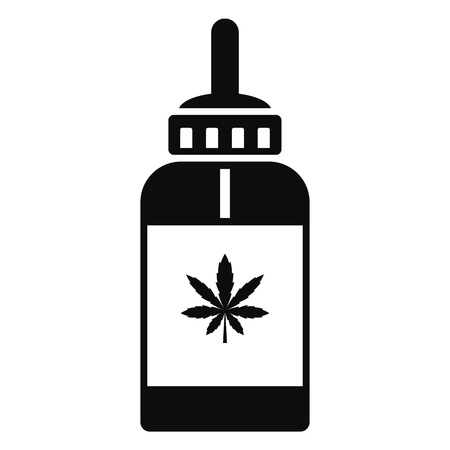 Cannabis medical bottle icon, simple styleのイラスト素材